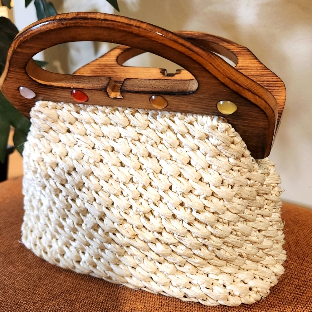 Cream Crochet Mini Handbag